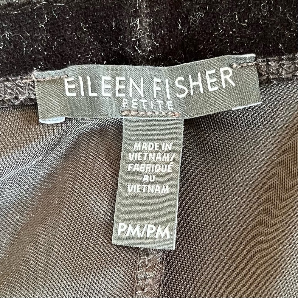 Eileen Fisher Black Stretch Velvet Knit Leggings MP - Picture 5 of 6